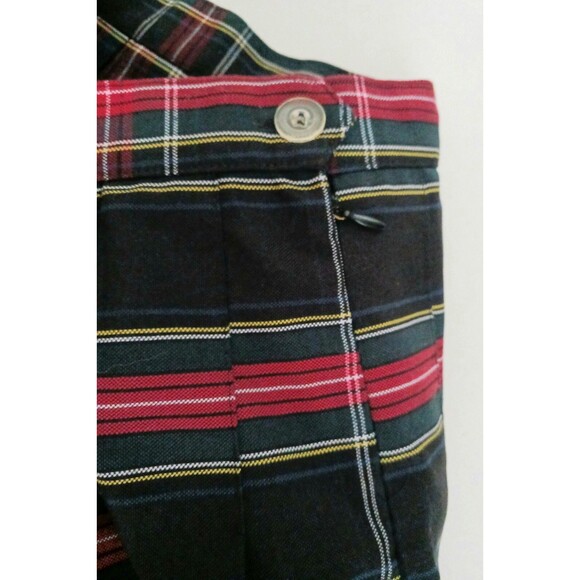 NEW Los Angeles Apparel Plaid Schoolgirl Pleated Skirt Blk Red Yellow  28" Waist - Picture 4 of 5
